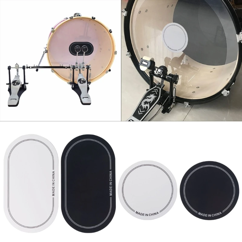 2pcs Single/Double Pedal Drum Patches Drumhead Patches Protector Drumheads Kick Pad Protective Accessory Easy to Install