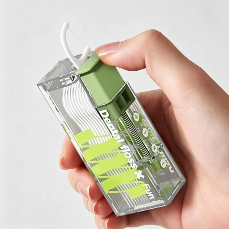 Automatic Dental Floss Storage Box Pop-Up Dental Floss Dispenser With 10Pcs Floss Dental Oral Hygiene Care Portable
