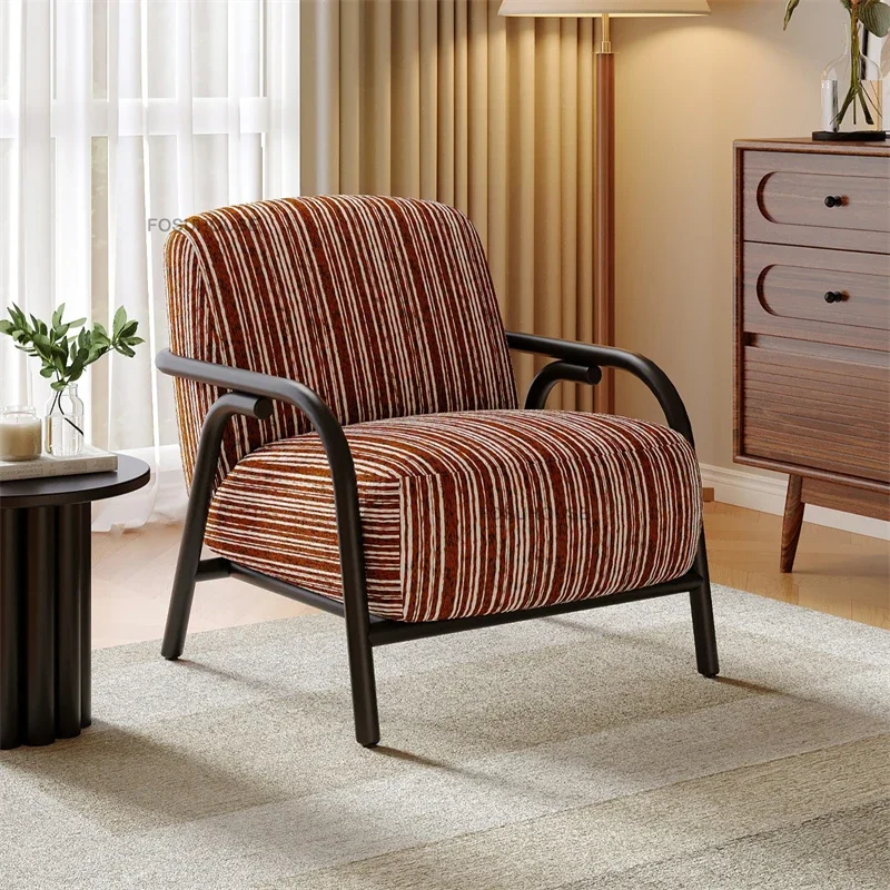 Nordic Retro Designer Living Room Chairs French-style Lazy Single Sofa Chair Creative Leisure Armchair Living Room Furniture F
