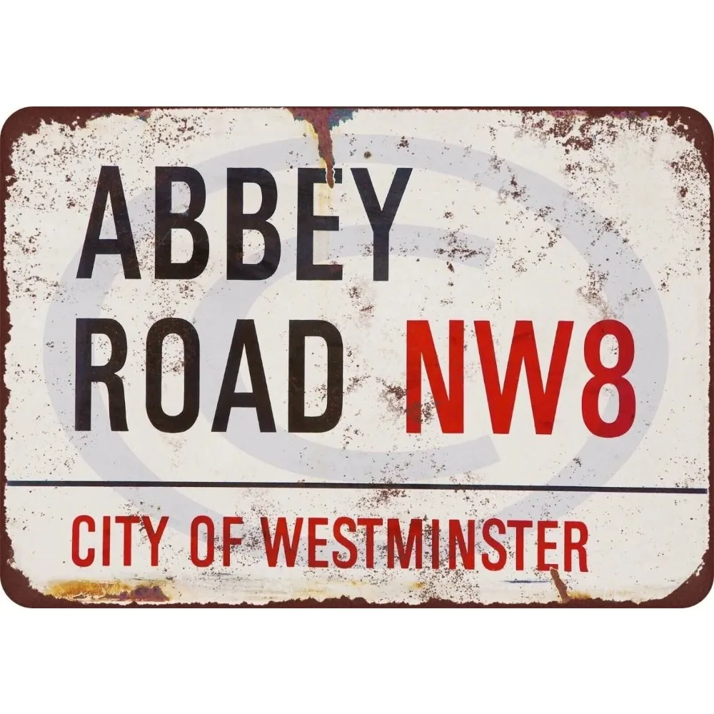 Beatles Abbey Road 1969, Zebrastreifen-Design – Vintage-Aluminiumschild, Retro-Vibe-Dekor