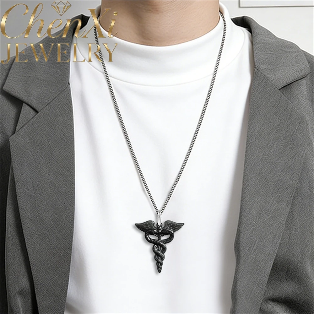 

High-End S925 Silver Natural Burmese A-Grade Black Jadeite Ice-Type Sacred God Scepter Pendant Luxury Quality Fine Jewelry Gift