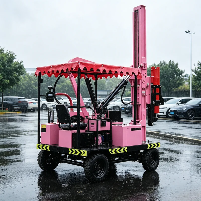 Fixed Type Guardrail Pile Driver Stable Operation For Regular Road Safety Construction Projects