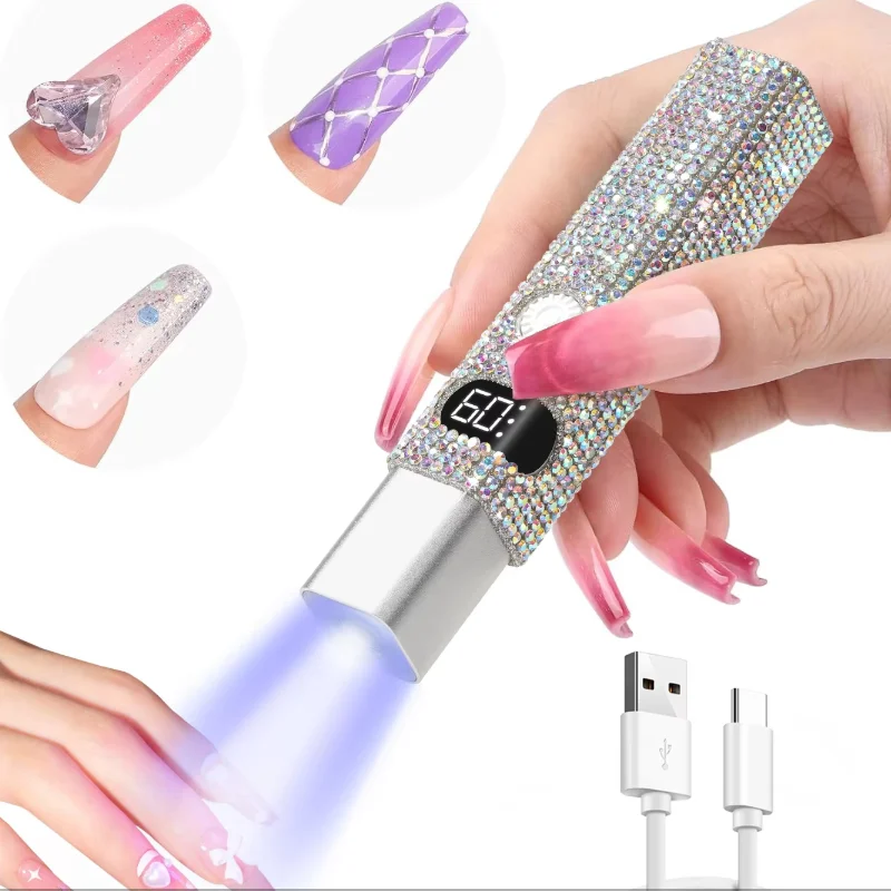 Mini lampada per unghie a LED UV portatile Lampada per unghie a forma di penna Lampada per manicure ricaricabile ad asciugatura rapida per polimerizzare tutte le unghie Lucidatura del gel