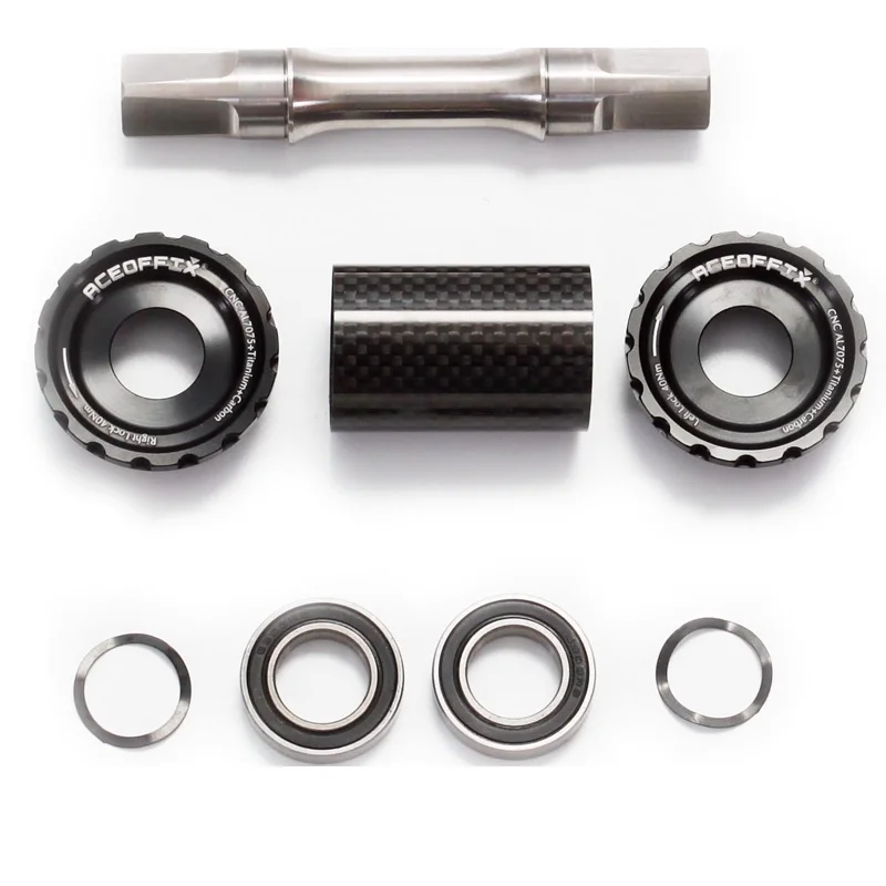 Hollow Titanium Axis Bearing Bike Bicycle Bottom Brackets BB68 103mm 107mm 110mm 113mm 119mm BC 1.37\