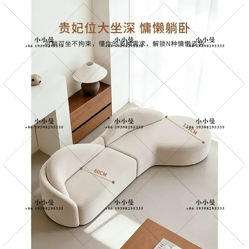 for Italian minimalist living room split sofa cream style high value solid wood leisure sofa