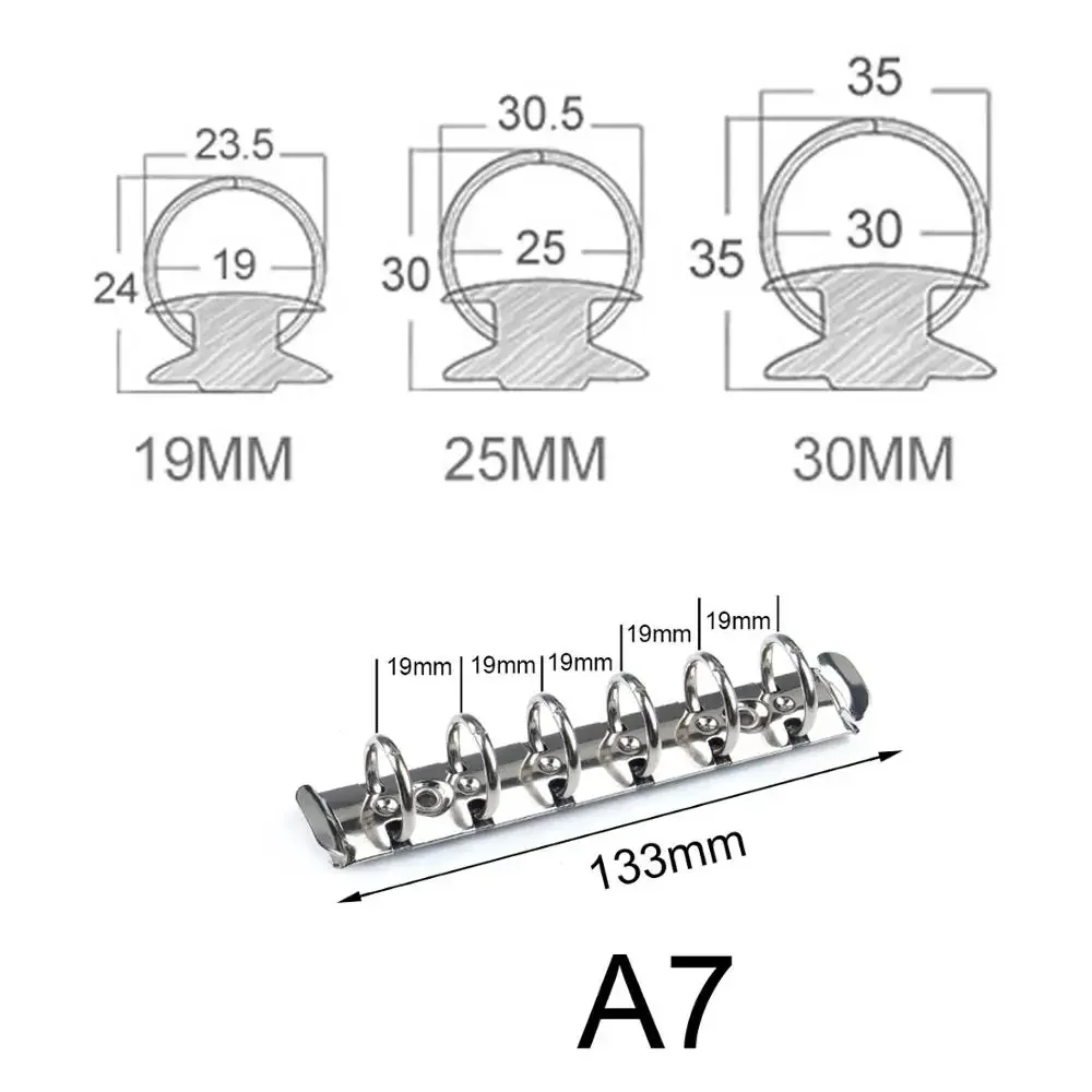 Fromthenon A7 Metal Spiral Rings Binder Clip for Diary Notebook Planner Binder File Folder with 2 Pairs Screw