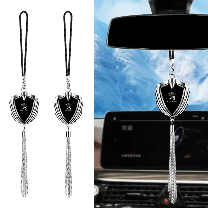 Car Rearview Mirror Badge Ornament Car Logo Pendant Ornament For Peugeot 206 307 308 207 3008 208 407 508 2008 5008 301 406 60