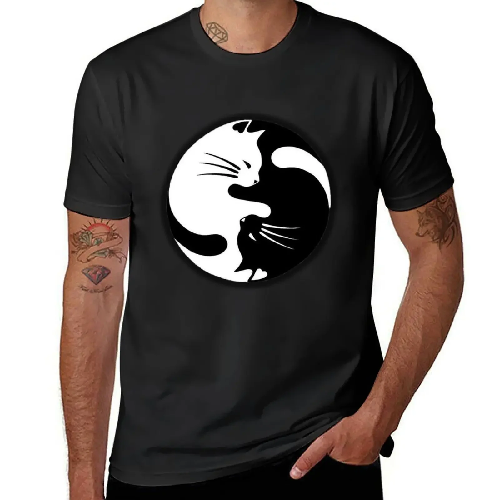 

cute yin yang cats T-Shirt oversized customs t shirts for men