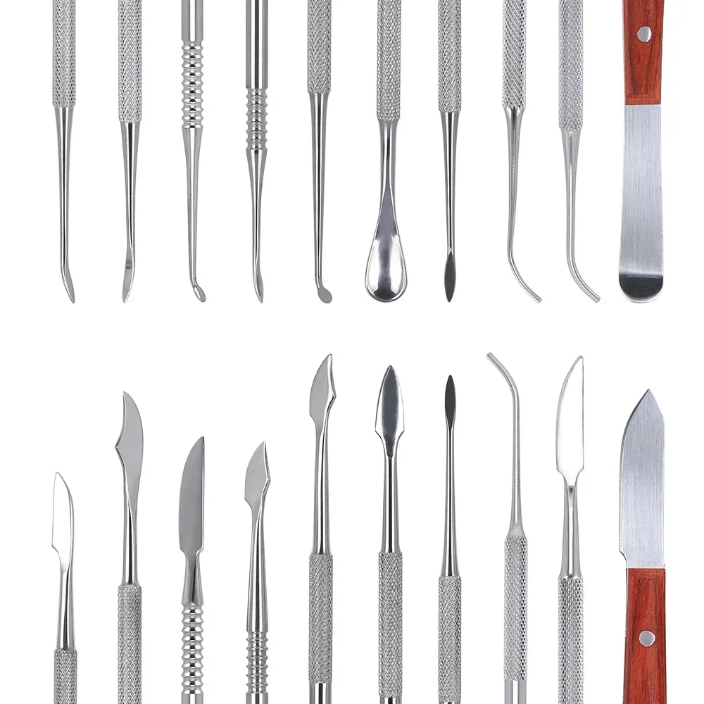 10 unids/set de espátula de cuchillo de yeso para tallado Dental, práctico kit de herramientas de dentista de cera de dientes de acero inoxidable, instrumento Dental práctico