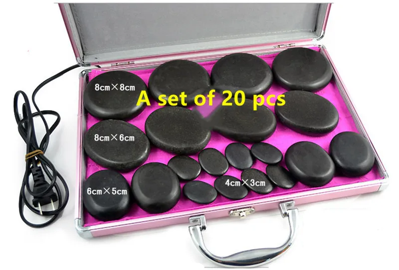 Hot Black Face Spa massage stone heater kit Various size Energy stones Factory Supplier