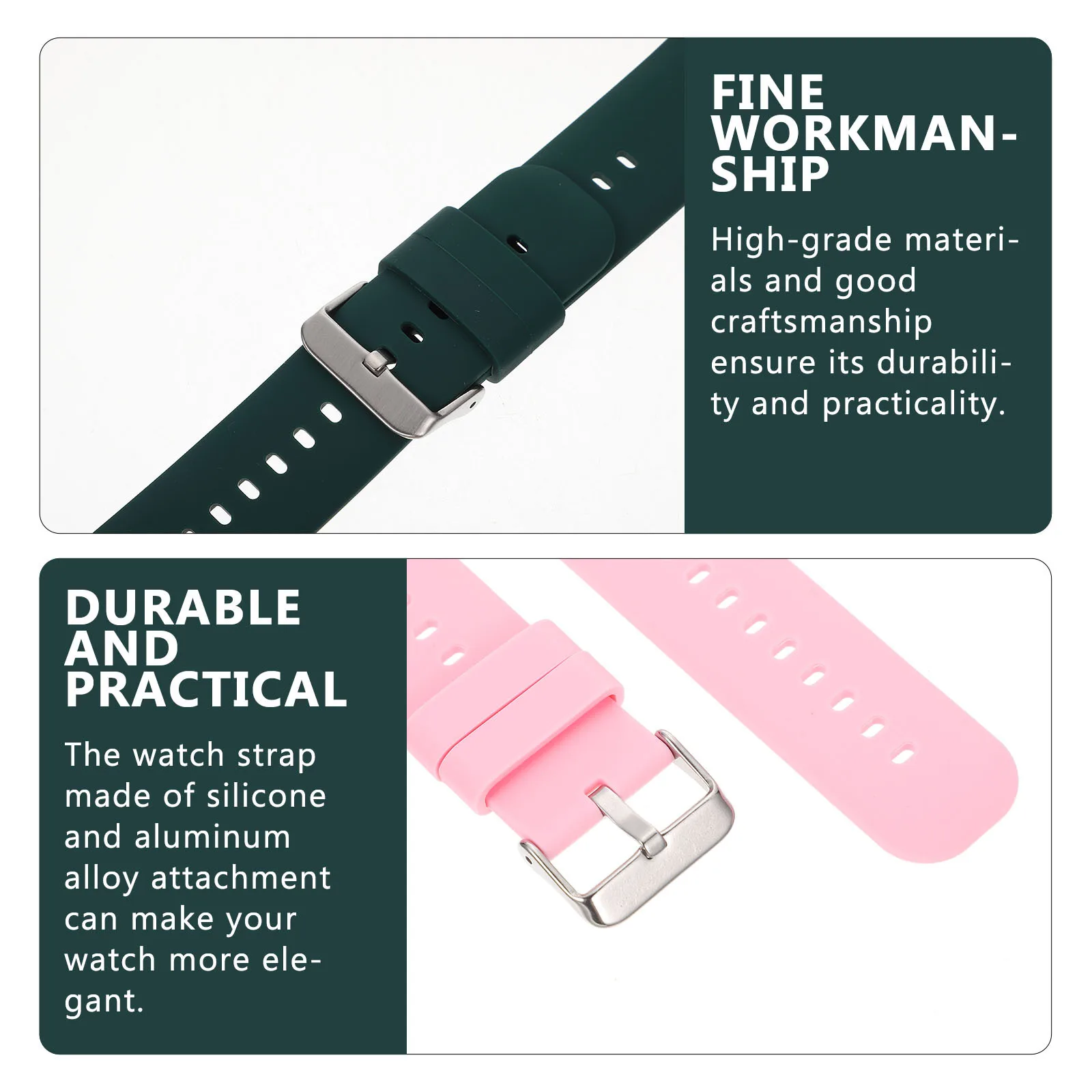 

2Pcs Silicone Watchband Modern Simple Design Strong Durability Lightweight Flexible Strap for Smartwatch Daily Use Or Gift