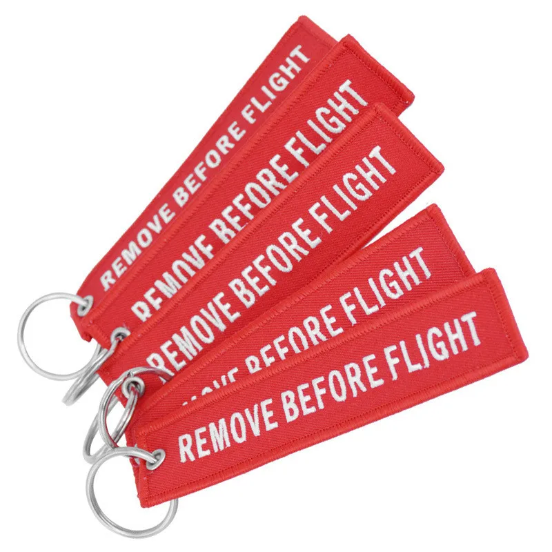 New 1pcs Colour Woven Label Gift Keyring BEFORE FLIGHT Pilot Bag Crew Tag Luggage Keyring Is Removed Gift for Her