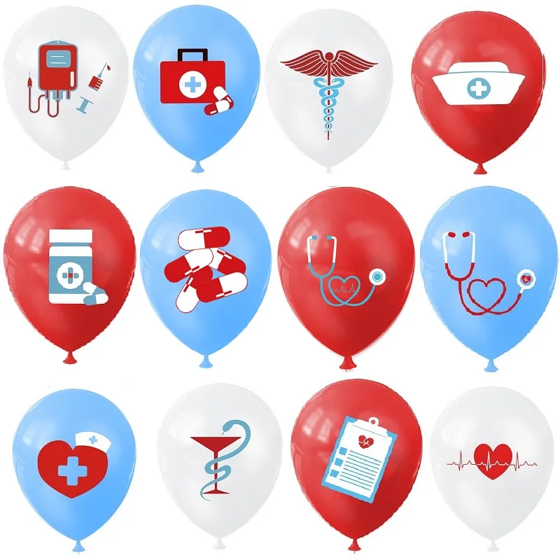 10pcs Doctor Nurse Day Theme Party Decoration Hospital Staff Party Decoration Nurse Balloon