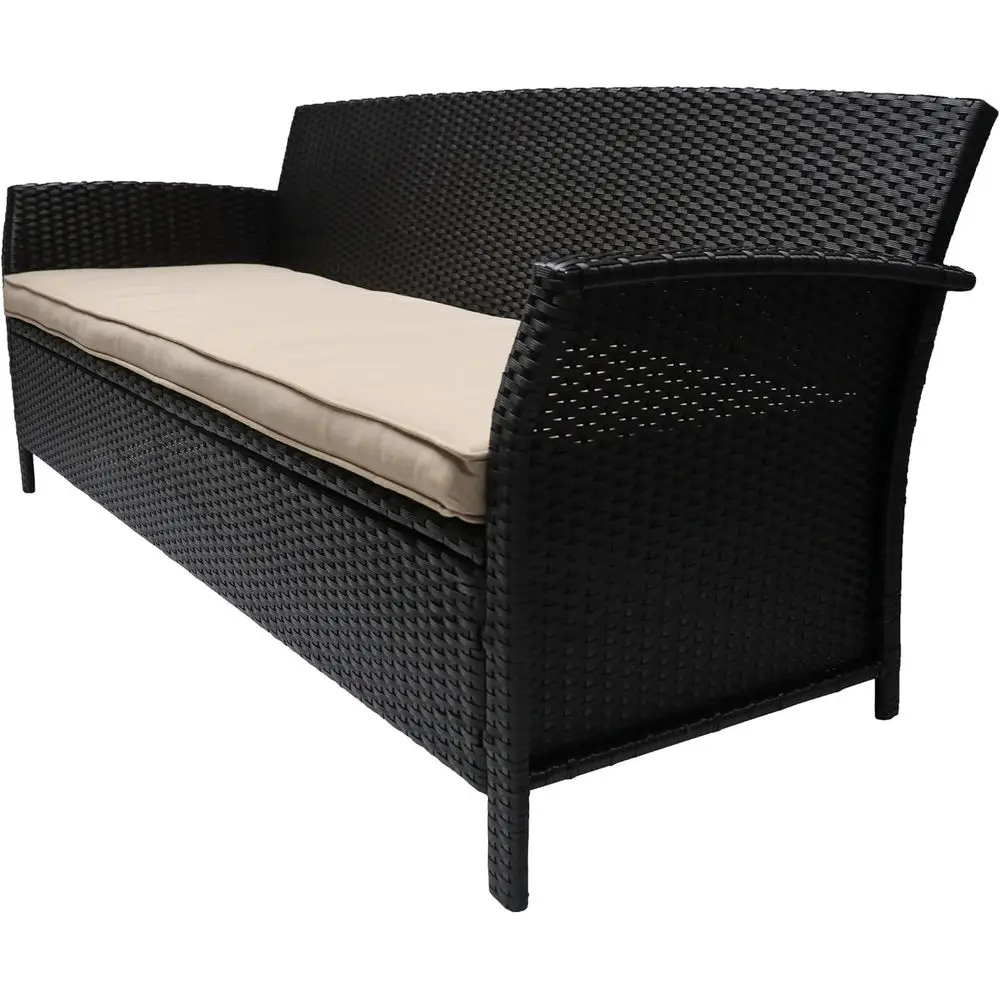 

3 Seater Outdoor Wicker Sofa, Brown/Tan