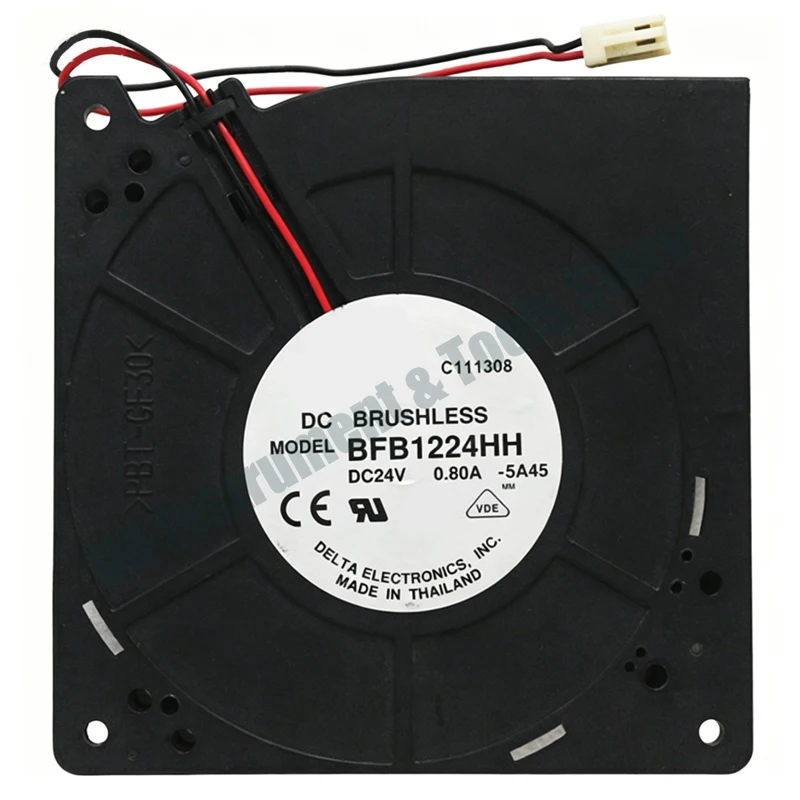 For Delta BFB1224HH Turbo Blower Fan, 12032 12CM, DC24V 0.80A, Dual Ball Bearing Centrifugal Cooling Fan