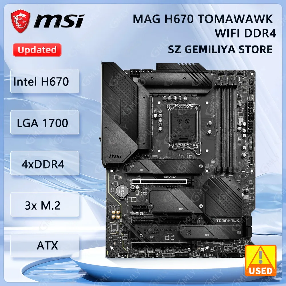 

MSI MAG H670 TOMAWAWK WIFI DDR4 Motherboard Intel H670 LGA1700 DDR4 128GB 3xM.2 support i9-14900 i9-13900 i5-13400 i7-12700 cpu