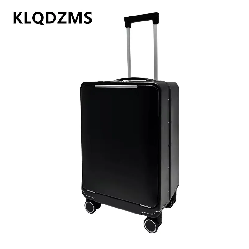 KLQDZMS ABS+PC Suitcase Men's Boarding Box Women's Aluminum Frame Cart Case Cart Type Travel Bag Carry-on Travel Luggage