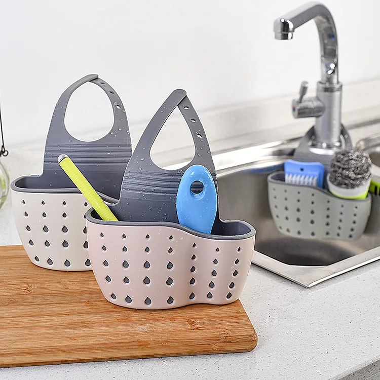 

1PC Sink Draining Hanging Basket Rubber Double-Layer Hanging Soap Sponge Holder Adjustable Home Bathroom Kitchen Accessories ﻿