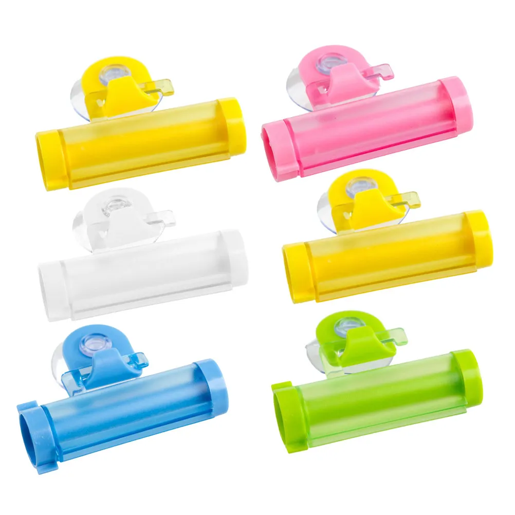 6Pcs Toothpaste Squeezer Multi Function Suction Cup Manual Extruder for Toothpaste Cream Lotion Tube Bathroom Organizer and