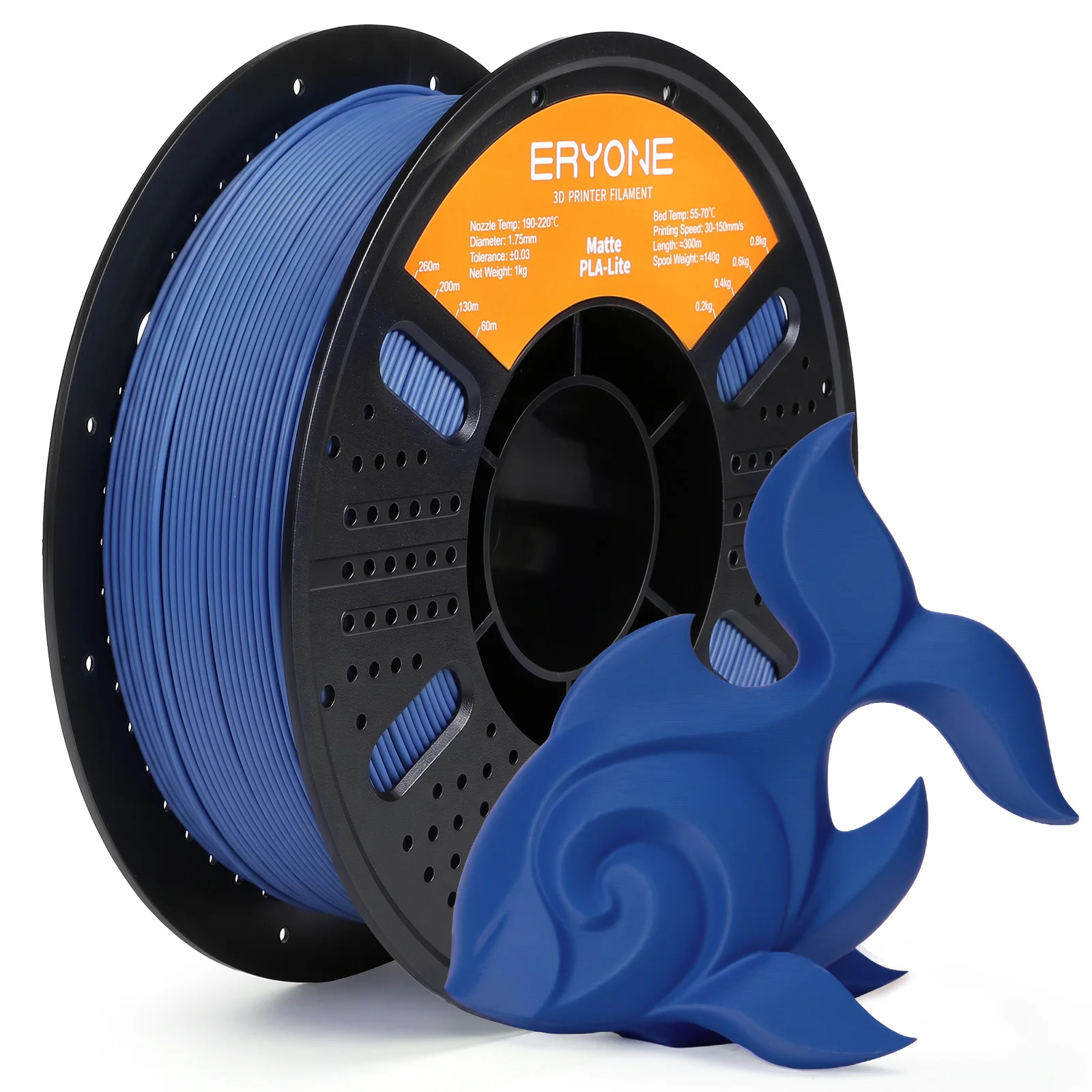 ERYONE 1KG PLA-Lite Mattes Filament 1,75mm, Leichtgewichtiges 3D-Drucker-Filament, Glatter Matter Finish Ohne Schichtlinien, 1kg Spule