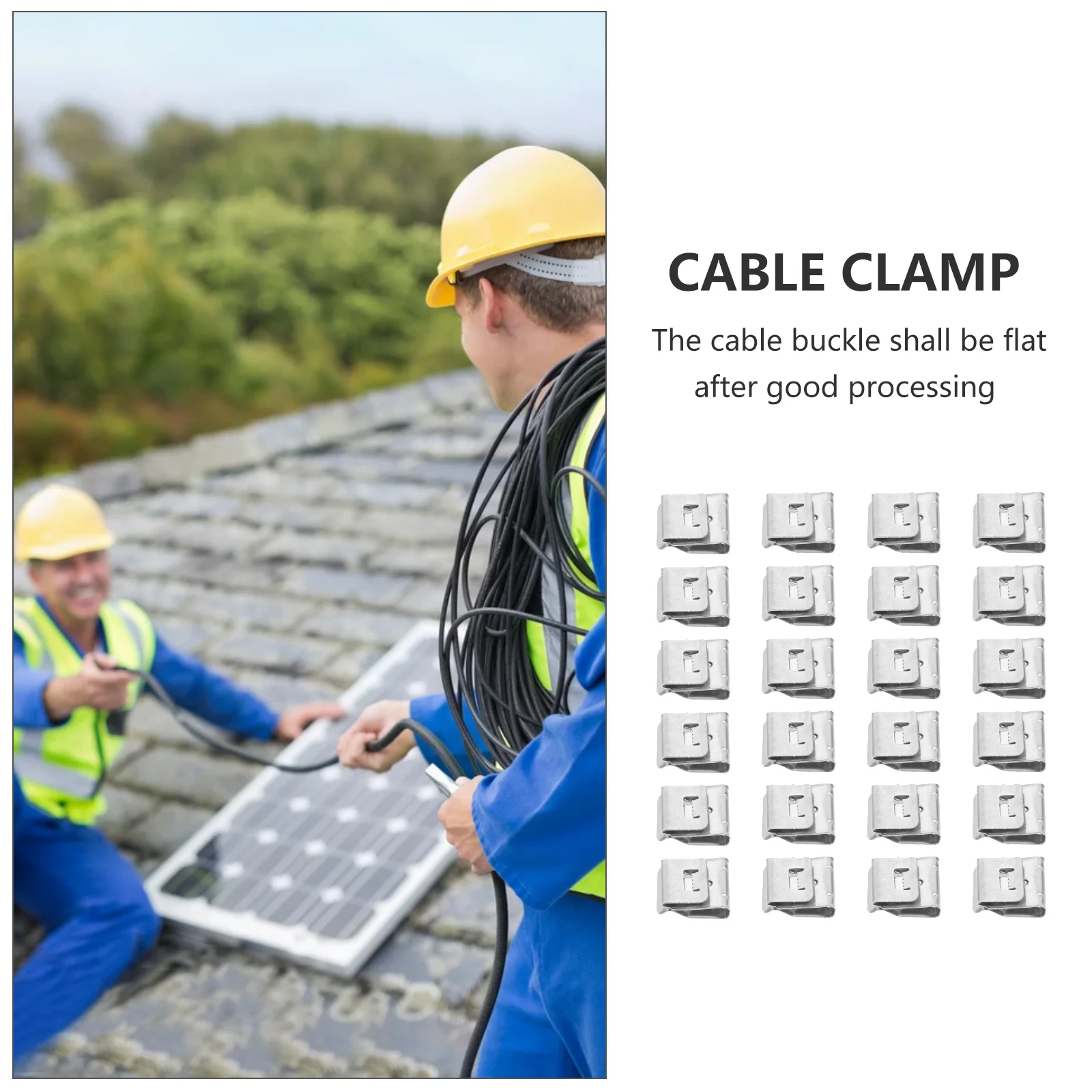 

30Pcs Photovoltaic Wire Clip Stainless Steel Solar Panel Cable Clamp Cable Fixing Clips for Solar Panel Accessories