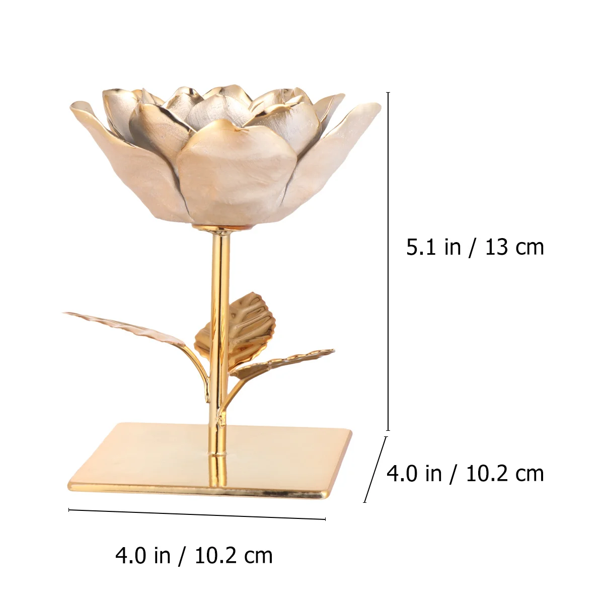 

1Pcs Decorative Iron Art Rose Holder Flower Shaped Tealight Stand Desktop Candlestick for Weddings Holder