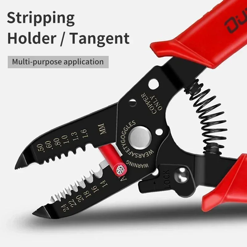 Pinza spelafili multifunzionale per elettricisti Pinza per tagliare il filo Pinza per ramificazione e crimpatura portatile Strumenti per elettricisti