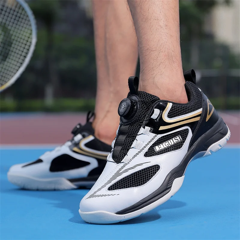 2024 Hot Badminton Shoes Mens Top Quality Tennis Shoes Unisex Quick Lacing Sport Shoe Couples Anti-Slippery Badminton Training