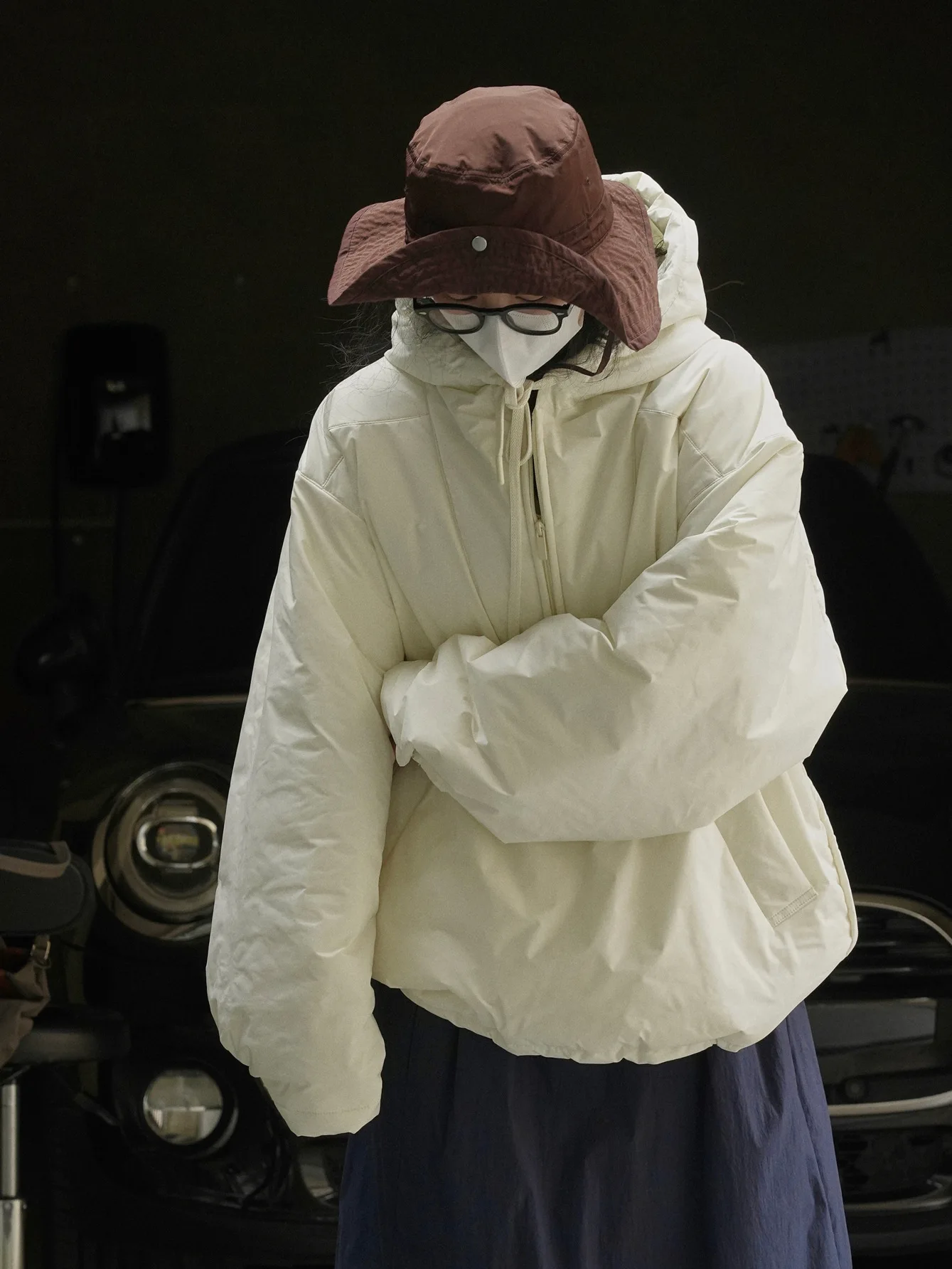 Ropa informal de algodón con capucha para mujer, ropa suelta de color sólido, Otoño e Invierno