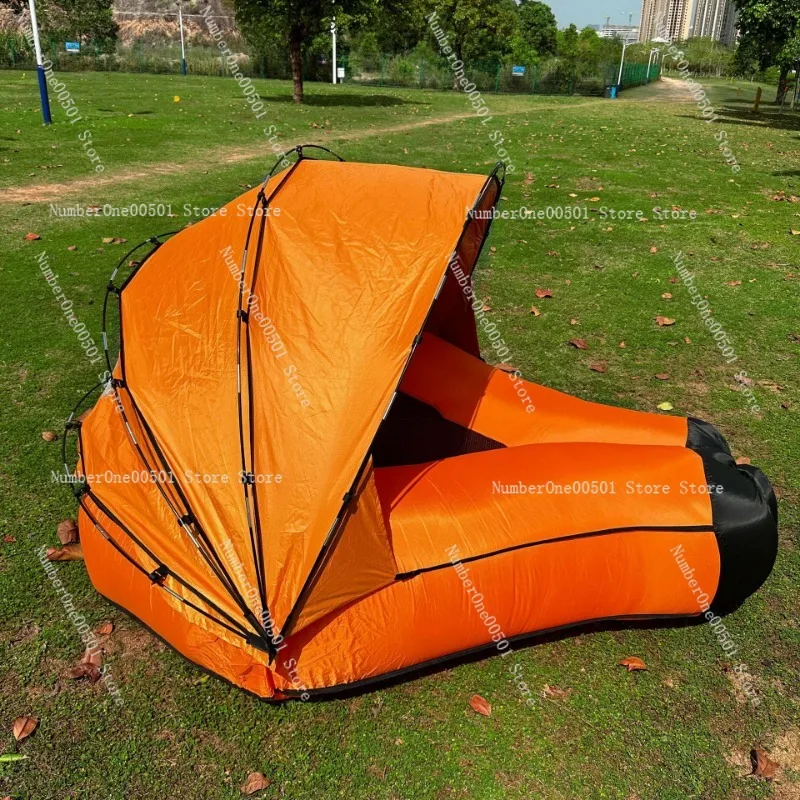 Inflatable Bean Bag Chair for SunRelax with Sunshade Canopy Portable Outdoor Beach Camping
