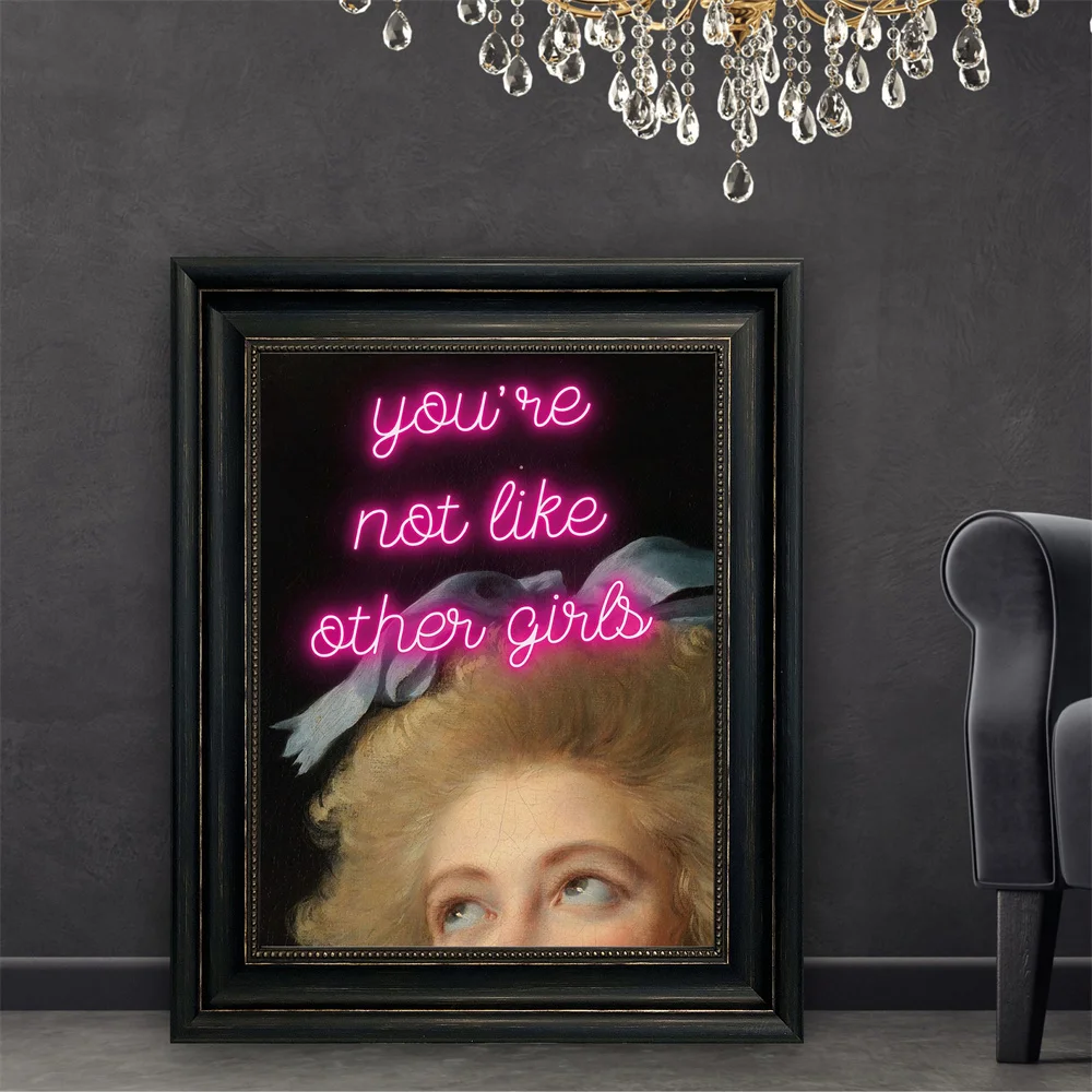 Śmieszne ciemny portret plakat Vintage Alter portret wystrój z nadrukiem Neon cytat Moody płótno artystyczne malarstwo galeria ozdoby do dekoracji wnętrz ścienne — zdjęcie 5