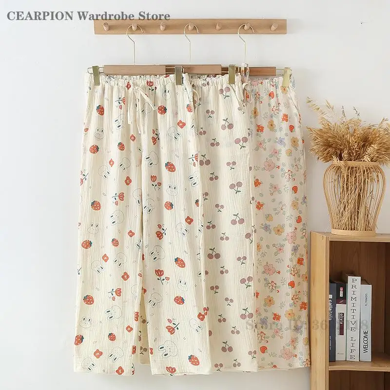 

Cotton Printed Sleep Bottoms Comfortable Loose Sleepwear Women's Home Trousers Spring Autumn Pajama Pants Casual Loungewear