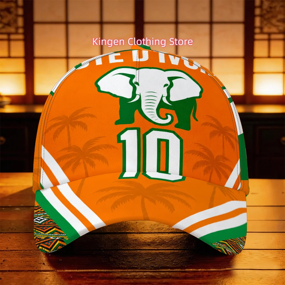 1pc 2D Flat Ivory Coast Elephant Sports Jersey Baseball Cap Hip Hop Cap Skateboarding Vintage Outdoor Sports Running Polyester H