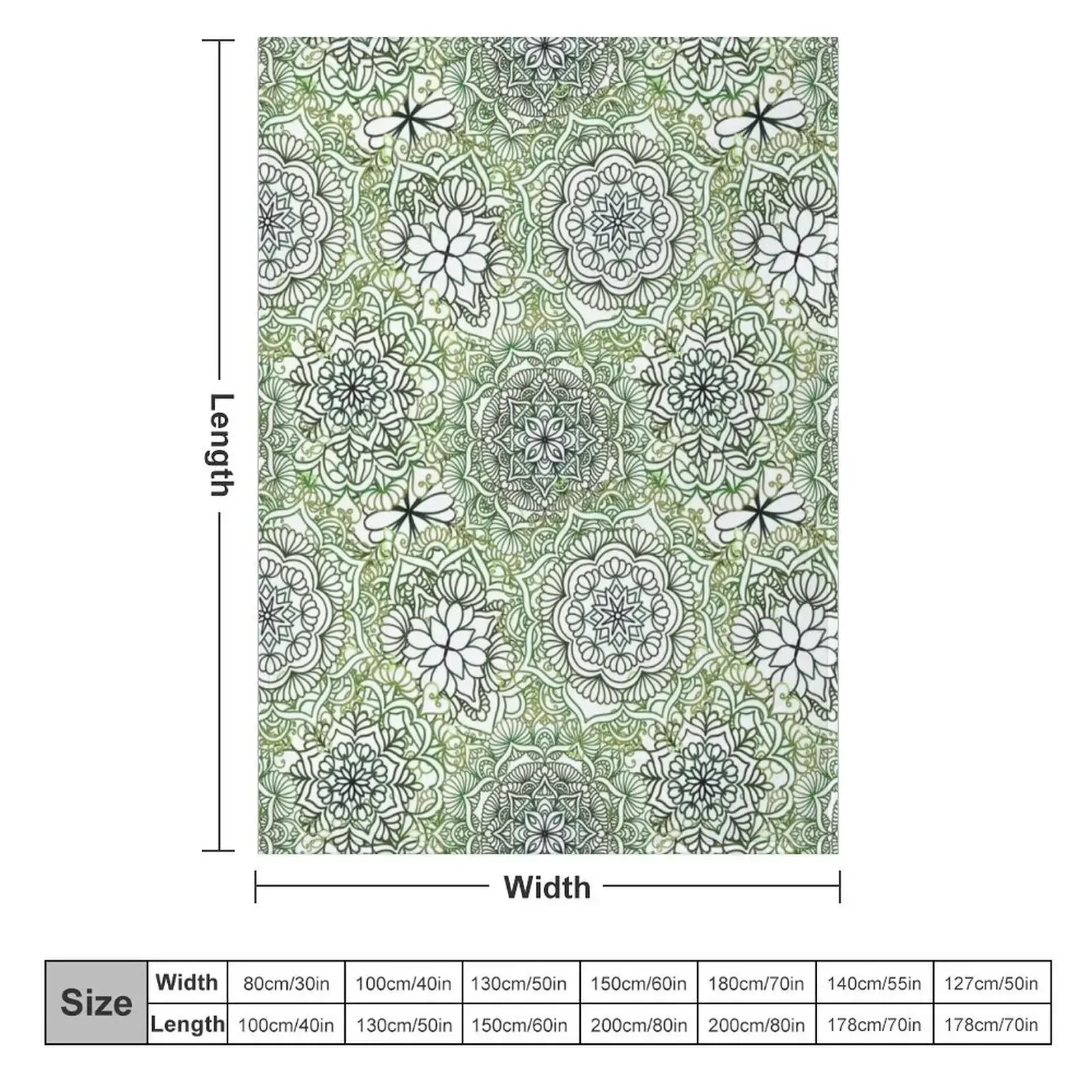 Olive Green Happy Mandalas Throw Blanket couch cozy soft plush fuzzy picnic outdoor blanket