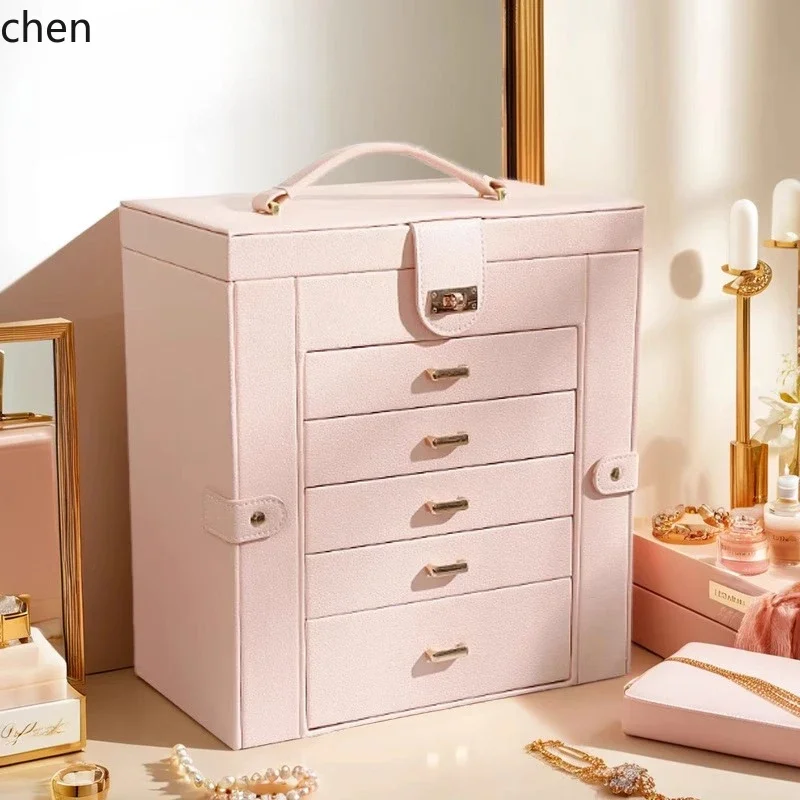 LYY   jewelry box new high-end princess large-capacity jewelry storage box multi-layer jewelry box for home use