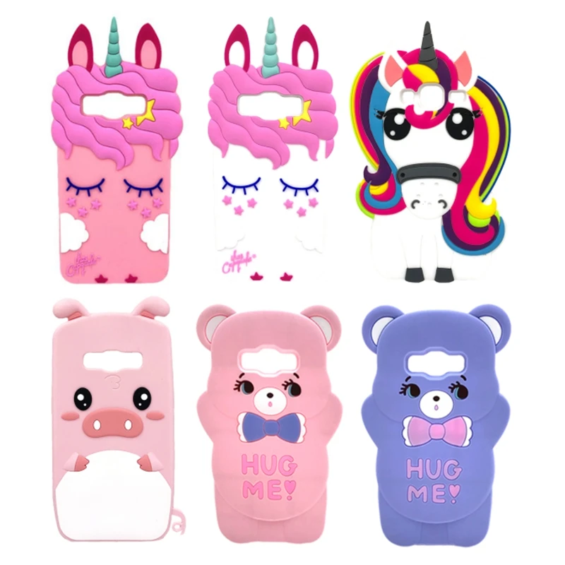 For Samsung Galaxy J7 2016 Case Cute 3D Cartoon Unicorn Piglet Cat Soft Silicone Phone Back Cover For Samsung J7 2016 J710 J710F