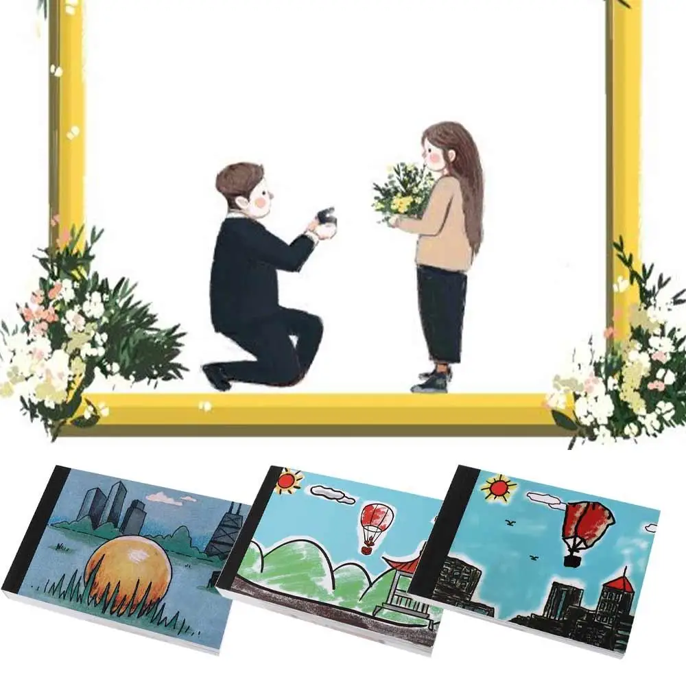 Naszyjnik z ukrytym pierścionkiem Wyznanie Komiks FlipBook Kreatywne trendy Romantyczna książka do ręcznego przewracania Kreskówka Flippist FlipBook