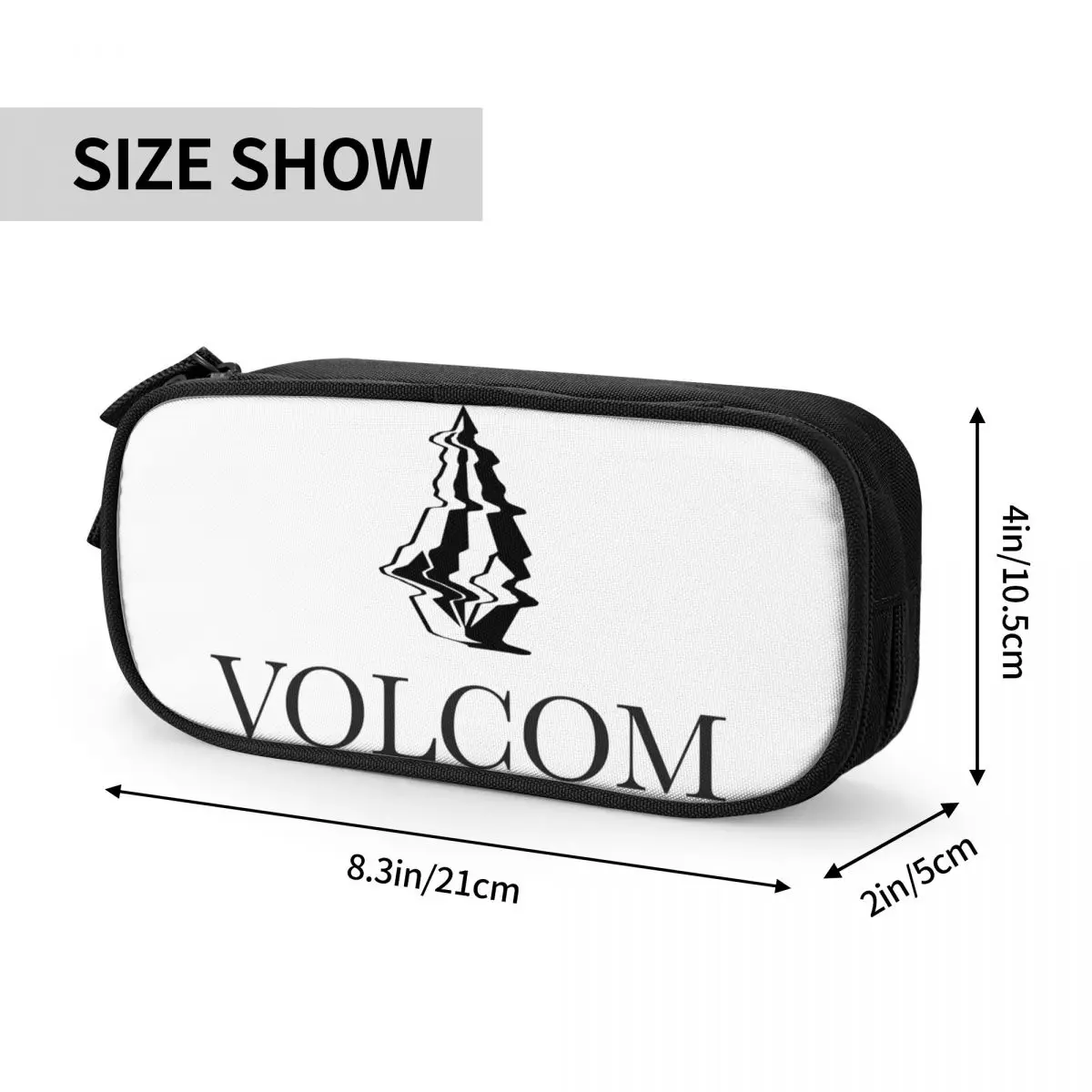 Volcoms Logo Pencil Case Double Layer Large Capacity Kids Pen Case Perfect Gifts