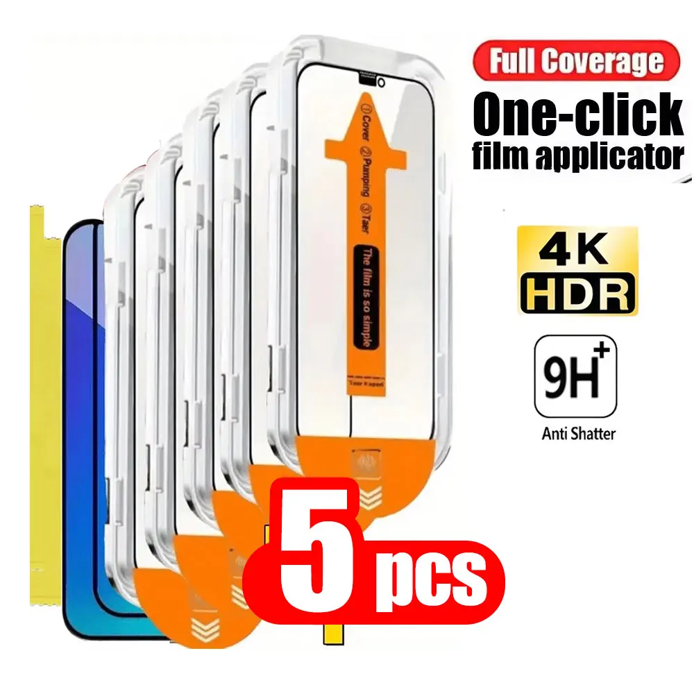 

1-5PCS Oleophobic Coating Dust Free Easy Installation Screen Protector For iPhone 17 17 Pro iPhone 17 Pro Max Air Tempered Glass