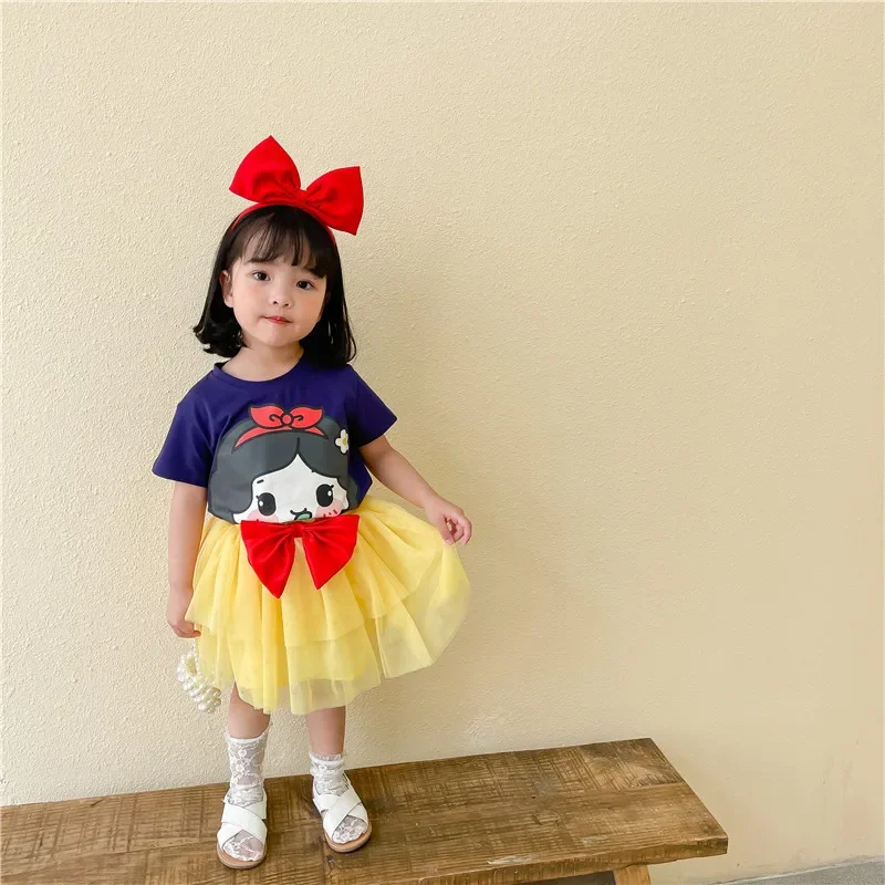 فستان الأميرات المجمد للأطفال 2 إلسا طقم تنورة لحورية البحر ظريف للبنات مكون من قطعتين تي شيرت + تنورة توتو ملابس صيفية على الموضة