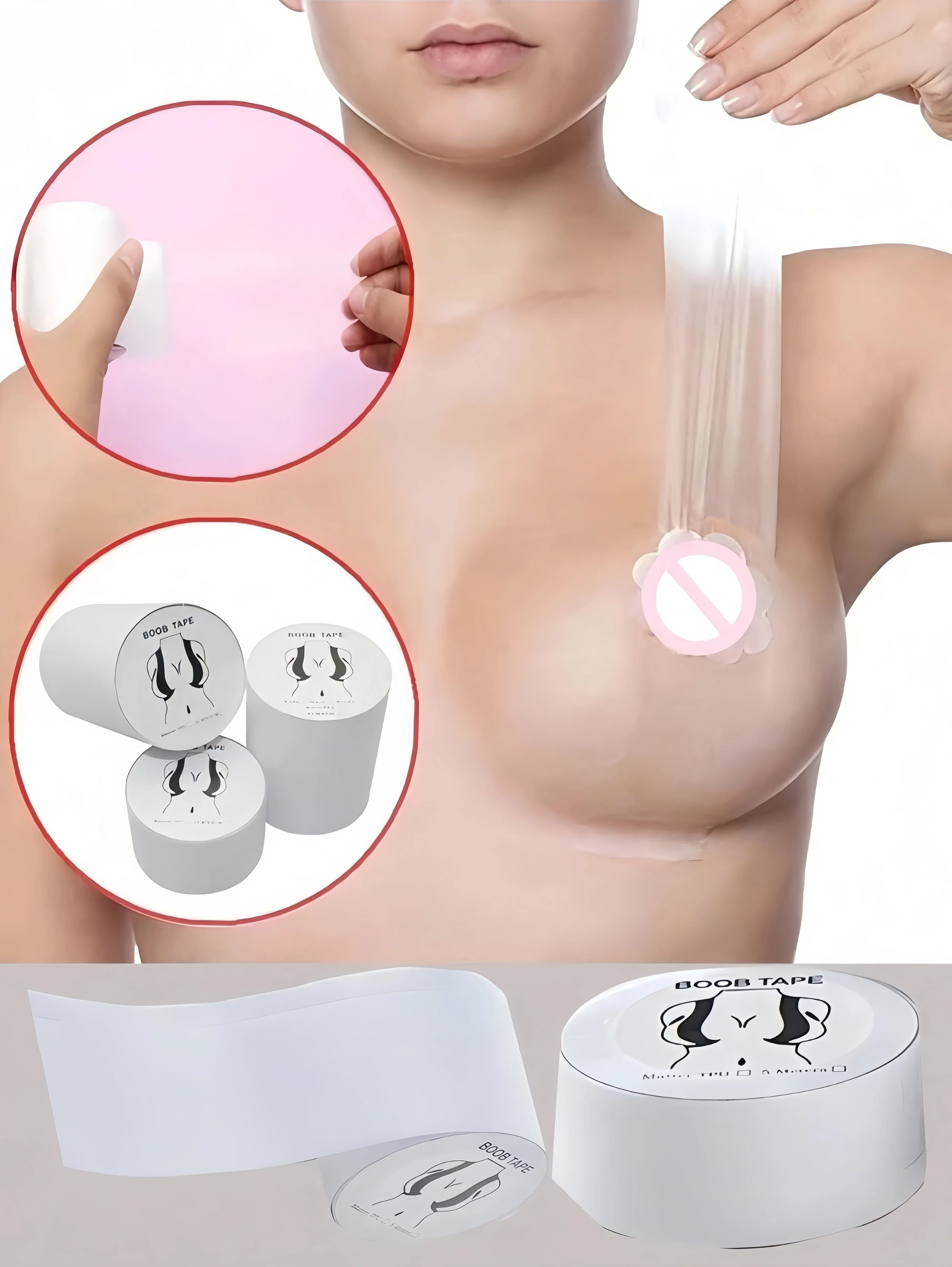 1pc Transparent Waterproof Breast Lift Tape Thin Invisible Elastic Adhesive Boob Tape, Breast augmentation tape