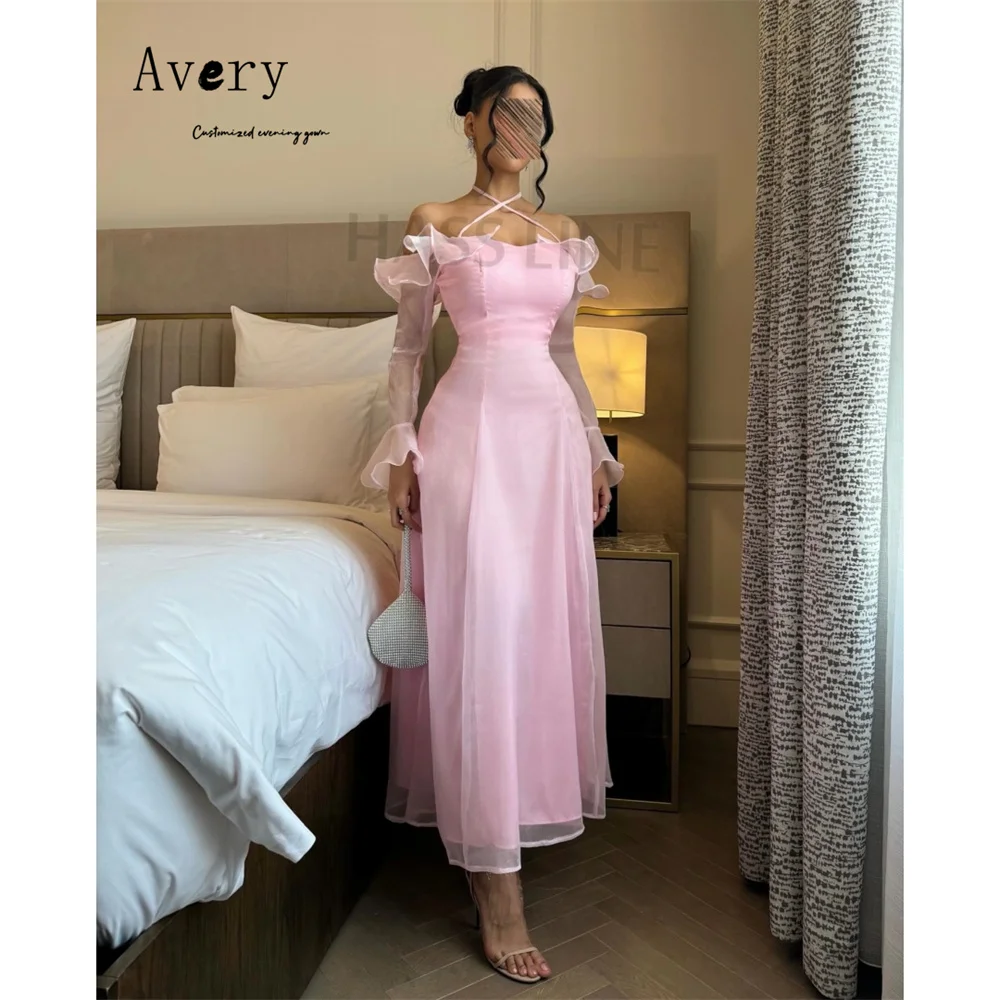 

Avery Custom A-line Pink Off-shoulder Spaghetti Straps Curved Elegant Party Dresses 2026 Evening Dresses Ladies Wedding Guest