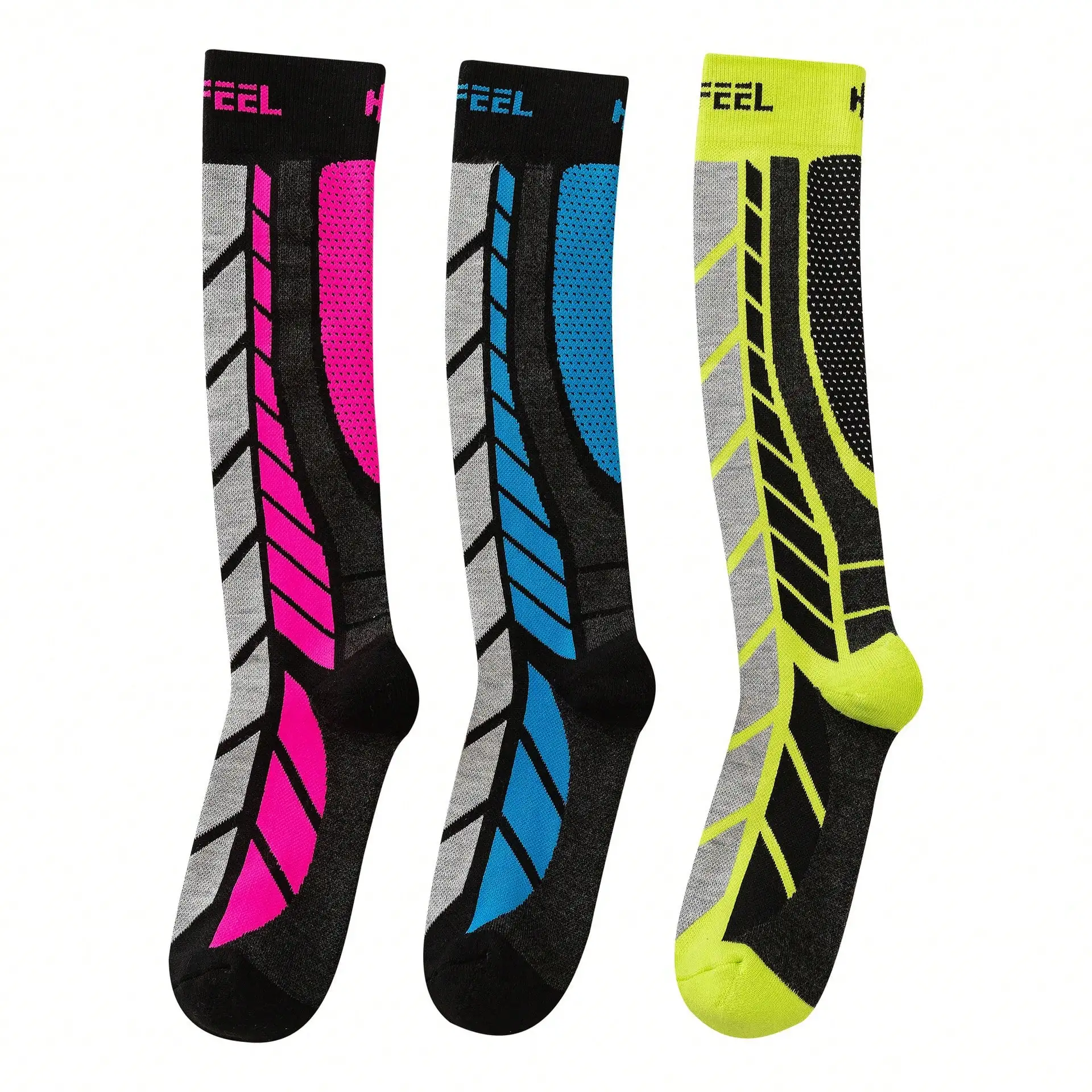 Professional Snow Ski Socks, Breathable Compression Long Thermal Socks Winter Outdoor