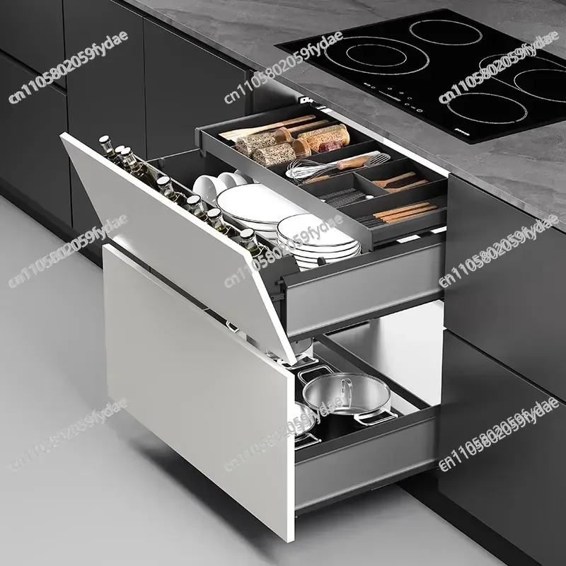 Kitchen, Dishes, Baskets, Cabinets, Inclined Three-layer Seasoning Basket, Pot Basket