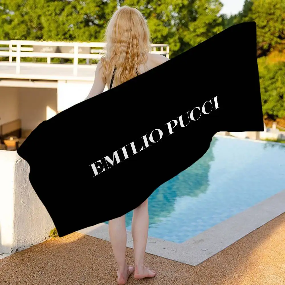 Fashion E-EE-Emilio Logo P-Pucci Bath Towel Microfiber Soft Water Breathable For Girl Kids Decorative Cartoon Beach Towel