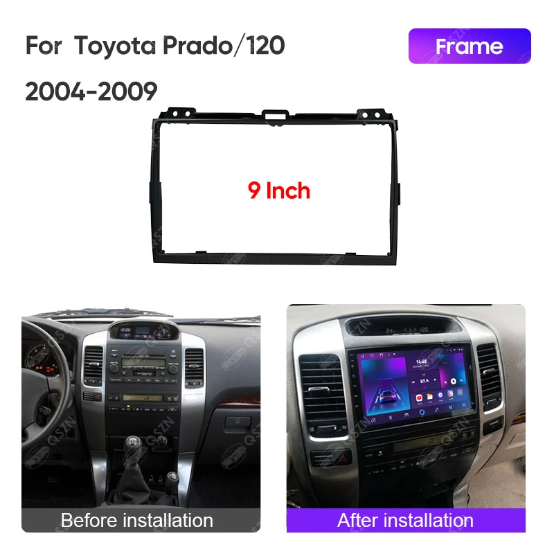 For TOYOTA PRADO/ 120 2004-2009 9INCH Car Radio Android DVD Stereo Audio Screen CD MP5 GPG Play Navigation Cable Harness Frame