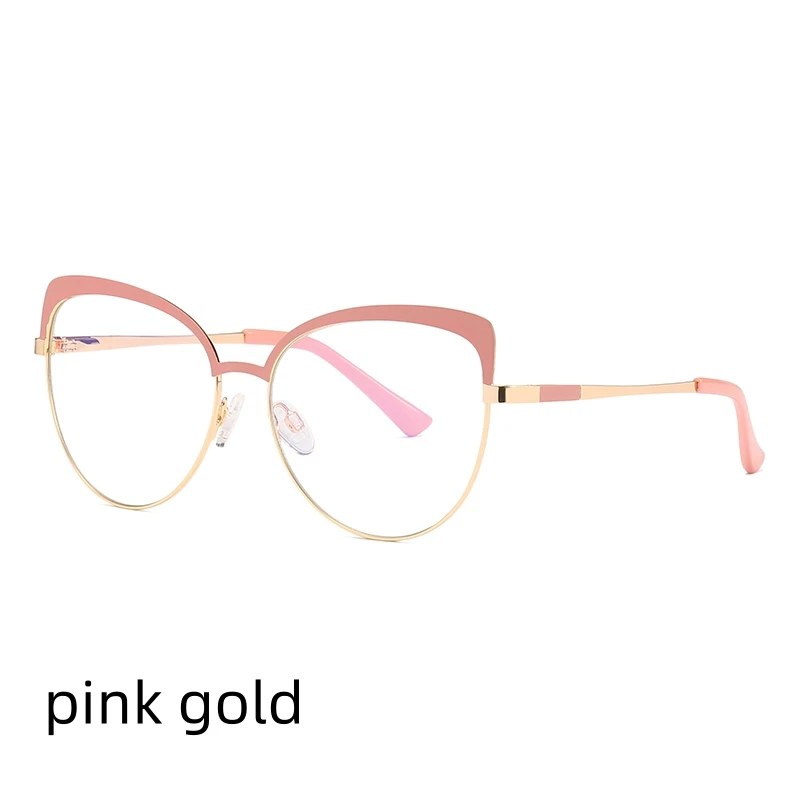 

moojolo Brand Quality Metal Frame Spring Leg Full Frame Irregular Ladies Butterfly Frame Anti-Blue Light Computer Glasses Women