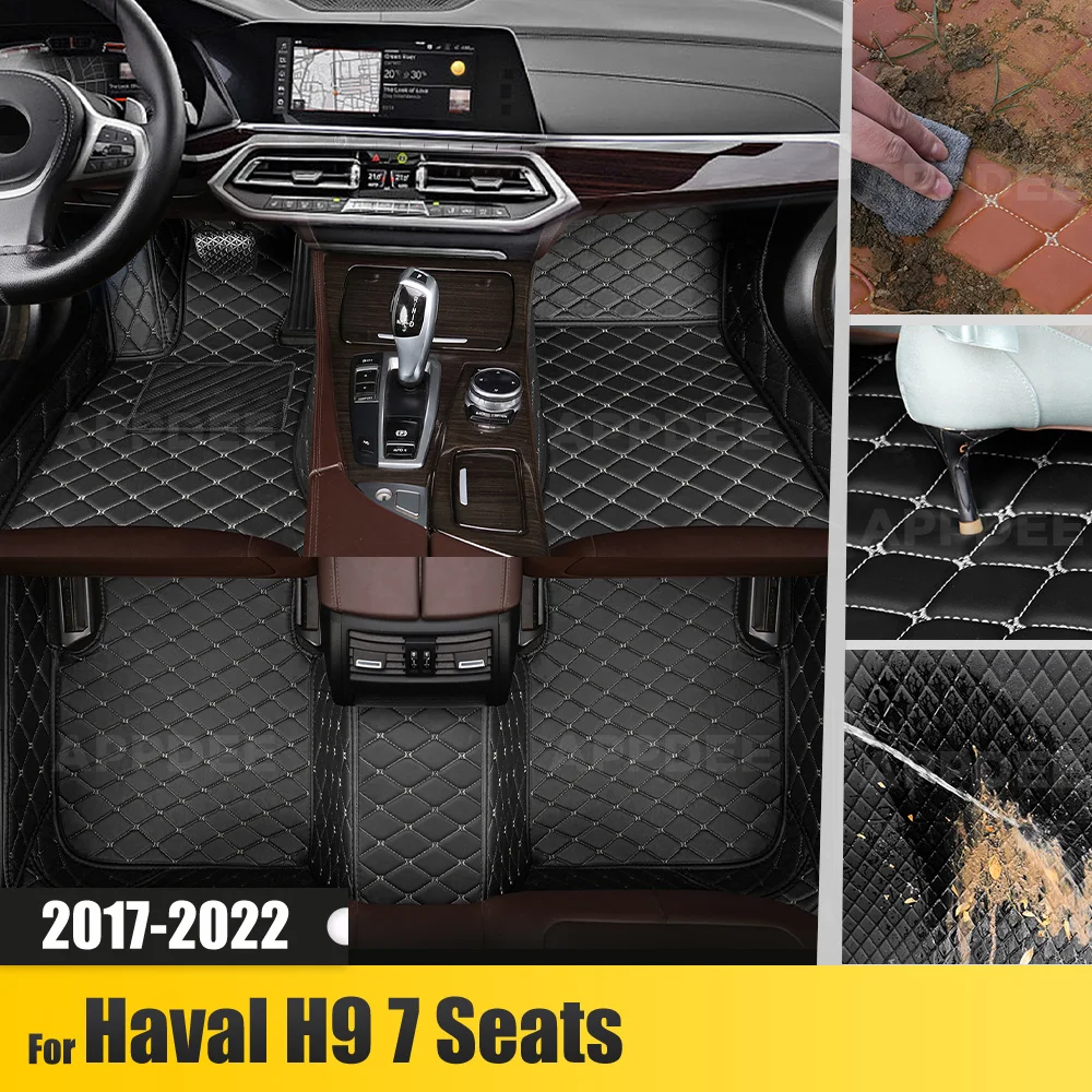 

APPDEE For Haval H9 7 Seats 2017 - 2022 21 20 19 18 Custom Car floor mats auto foot Pads carpet cover Interior Accessories