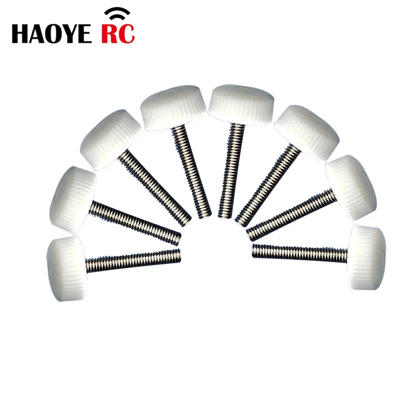 

Haoye 10 Pcs M3 Nylon-Coated Round Head Knurled Screws Metal Thread Plastic Thumb For RC Model Accessories