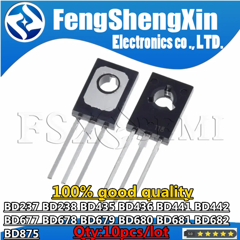 10pcs BD237 BD679 BD680 BD681 BD682 TO-126 BD238 BD677 BD678 BD875 BD435 BD436 BD441 BD442 TO126 Transistor BD682G